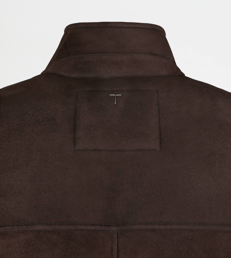 CASTELLO JACKET IN SHEARLING VELOUR - BROWN 2