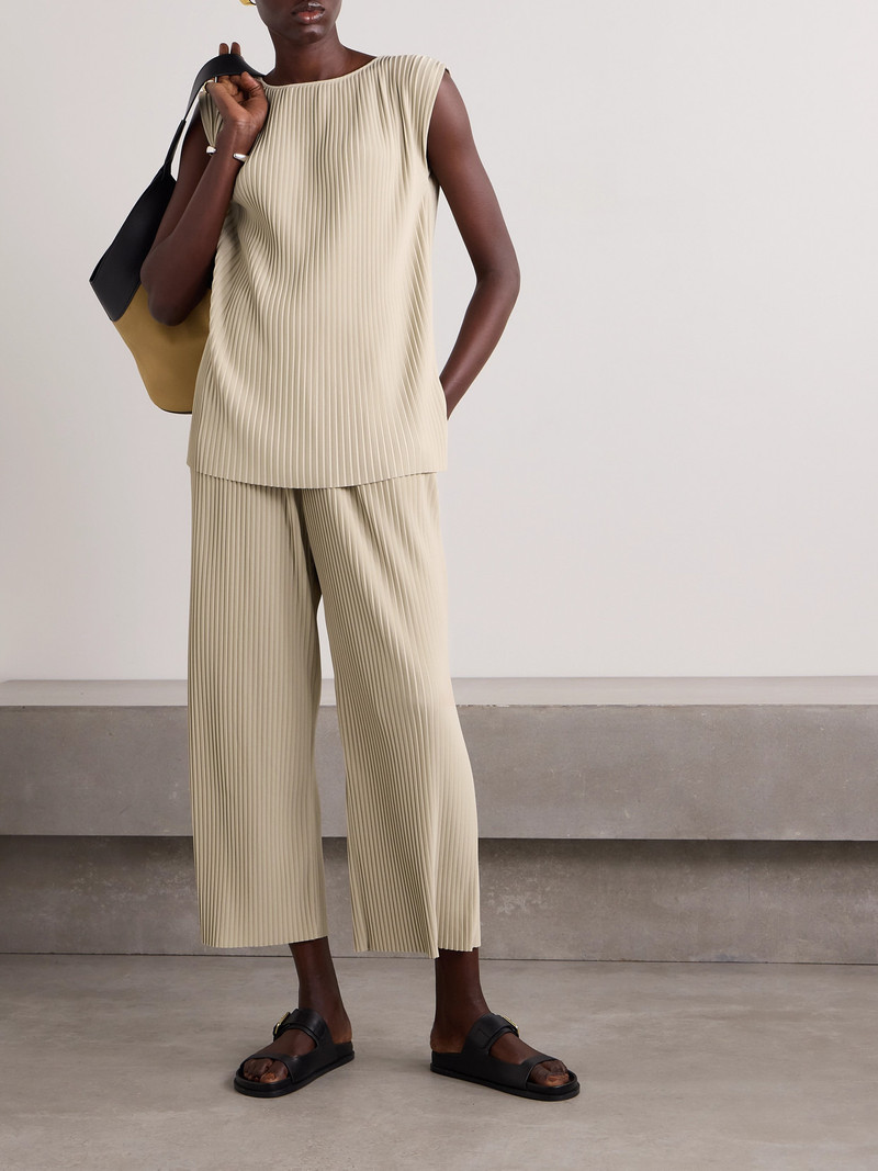 Max Mara Leisure Rolanda Cropped Plissé-crepe Wide-leg Pants outlook