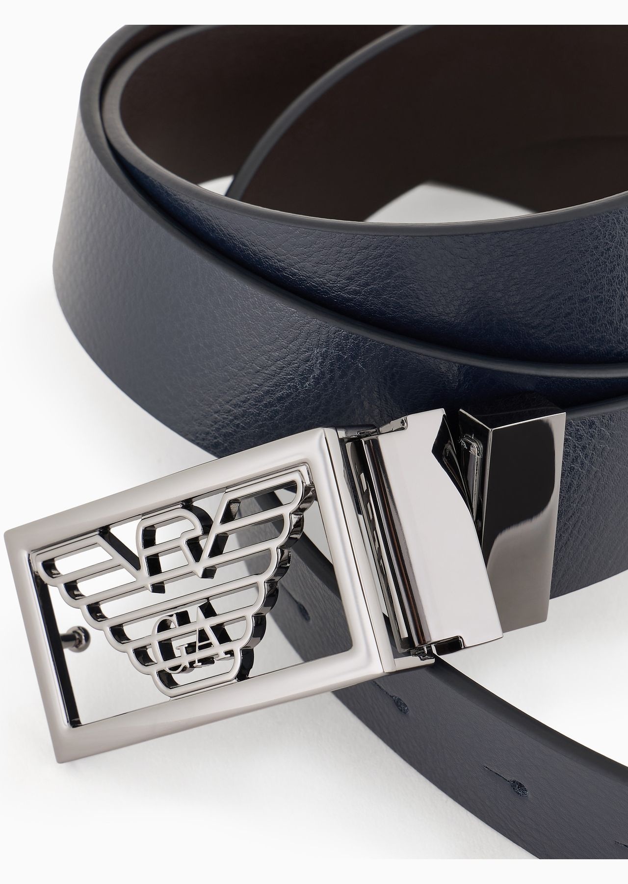 Two-toned reversible leather belt with one side in palmellato leather - 2