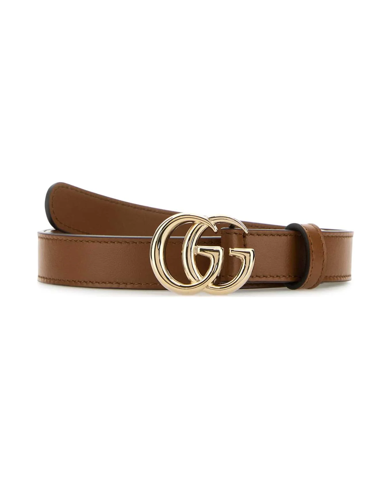 Brown Leather Gg Belt - 1