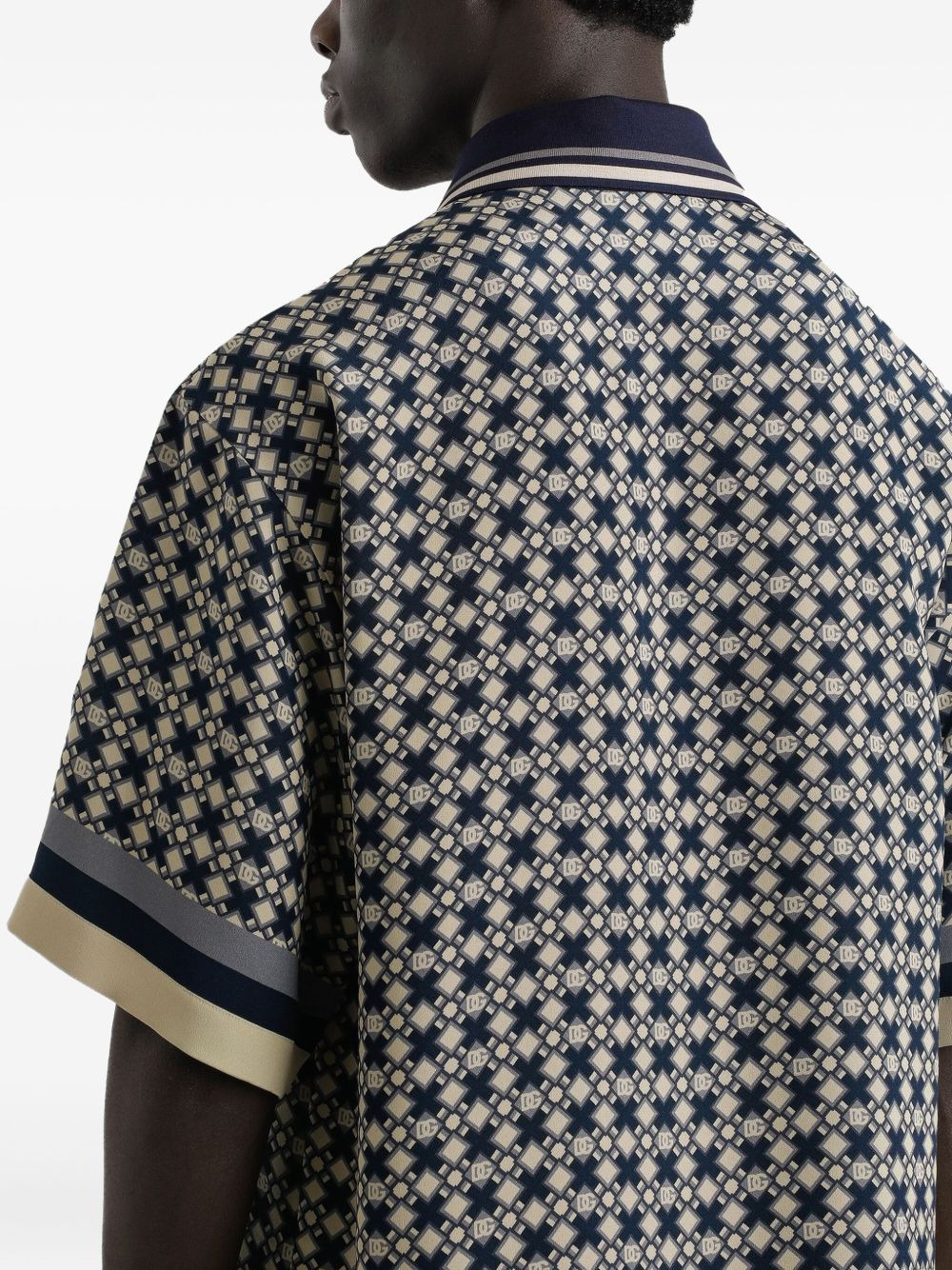 geometric-pattern polo shirt - 5