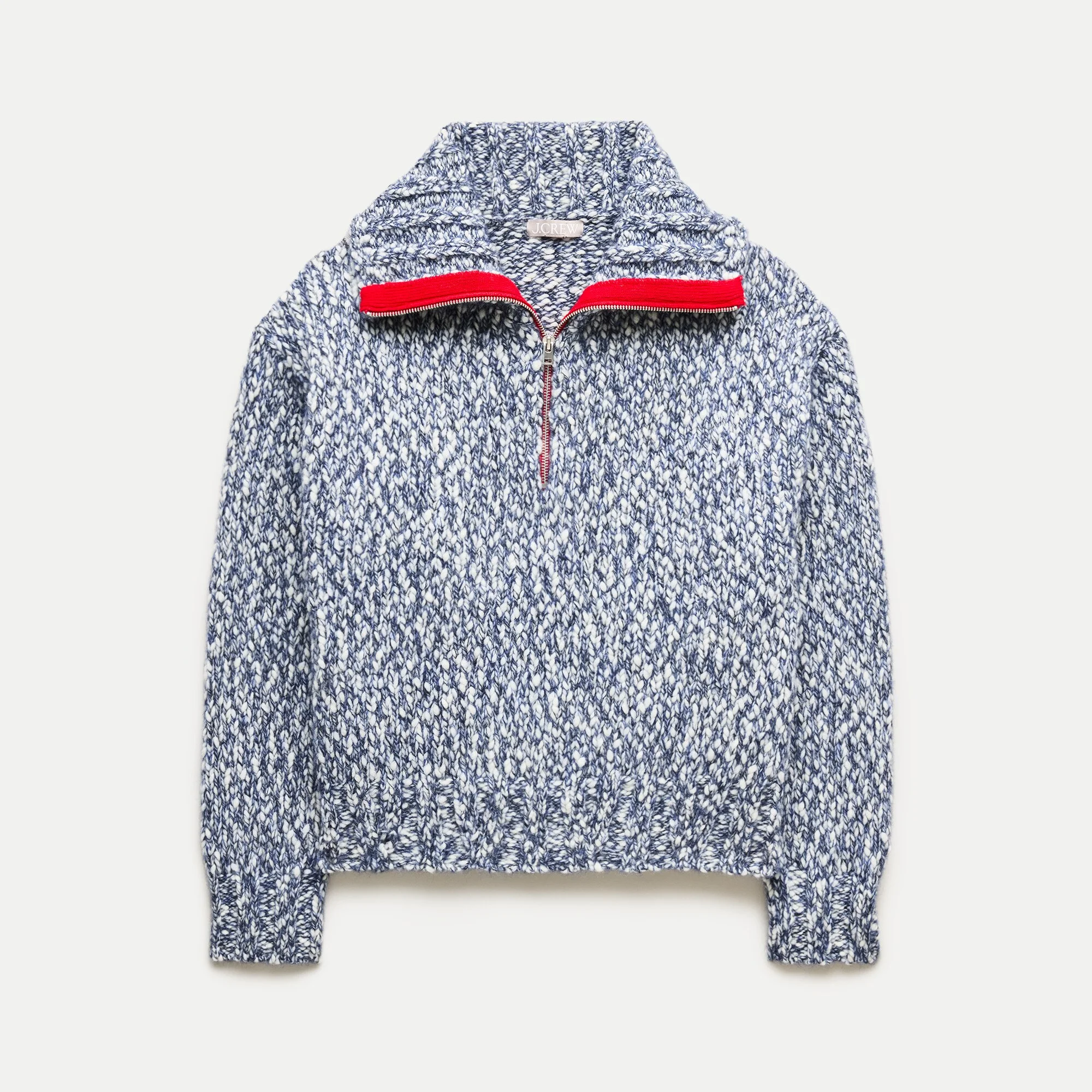 Quarter-zip sweater in Italian wool blend - 1