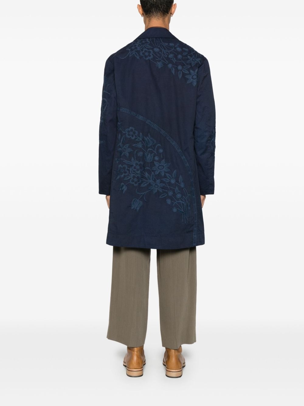 embroidered cotton coat - 4