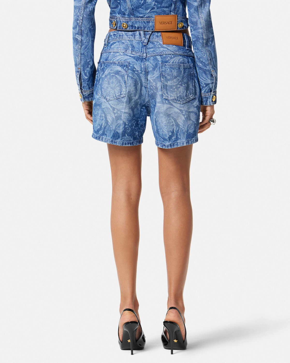 Barocco Boyfriend Denim Shorts - 5