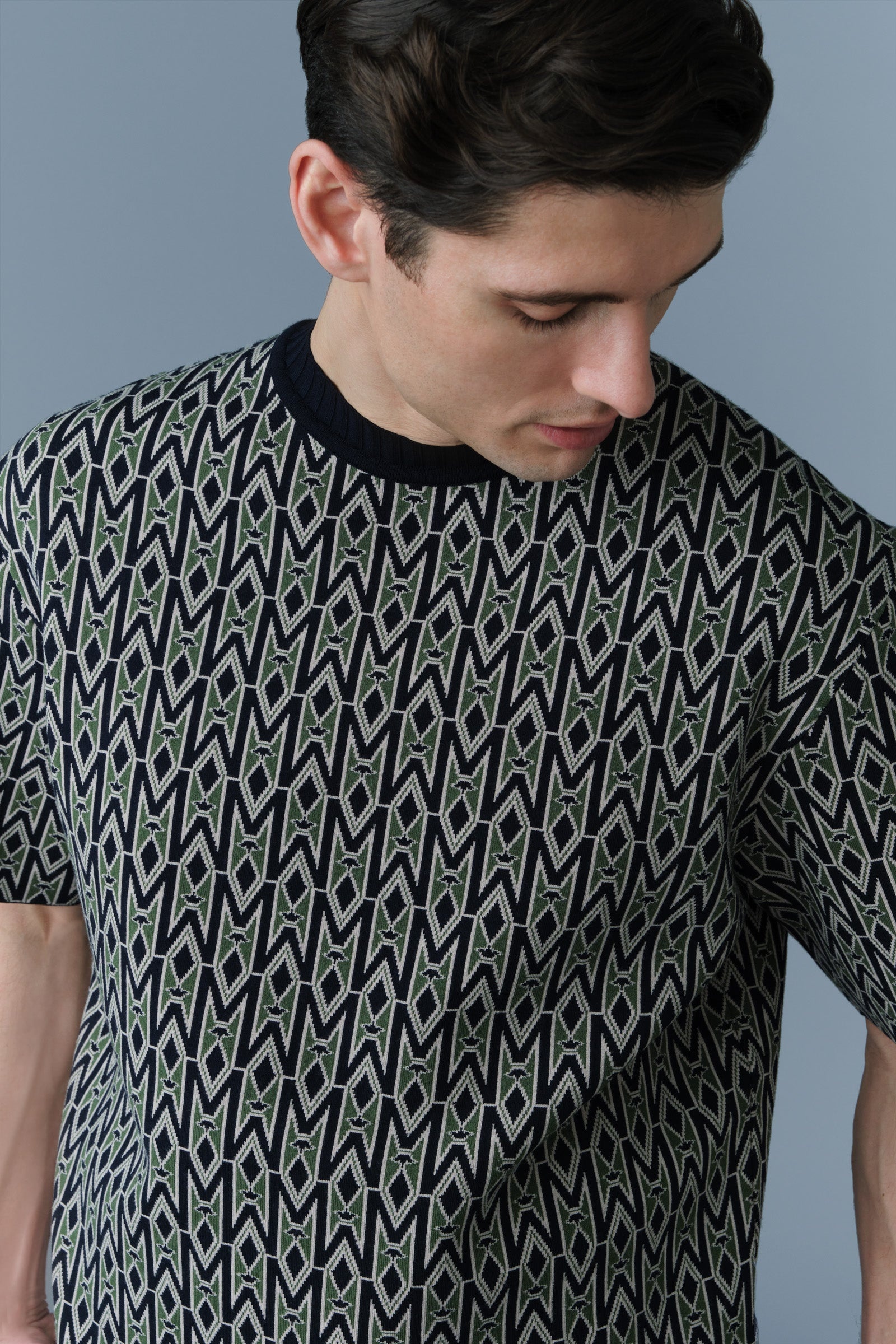 ABRAM-MG Jacquard Monogram Knit Top - 5