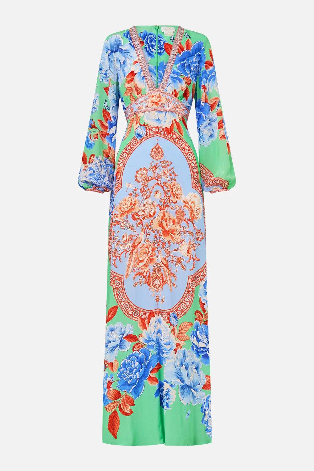 PRINTED LANTERN SLEEVE DRESS - 1
