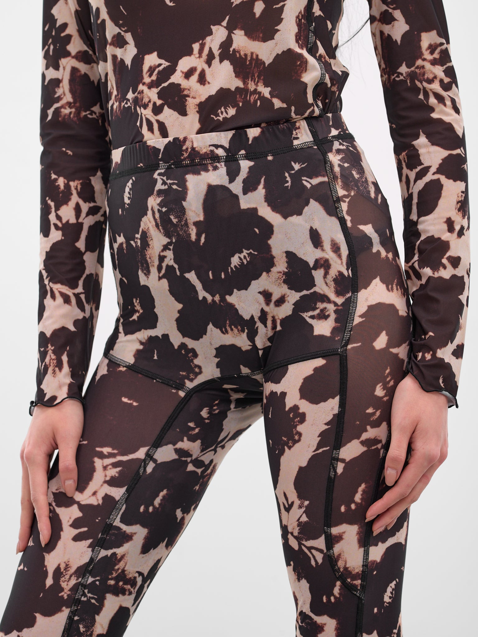 Rose Abstract Print Halcyon Leggings - 4