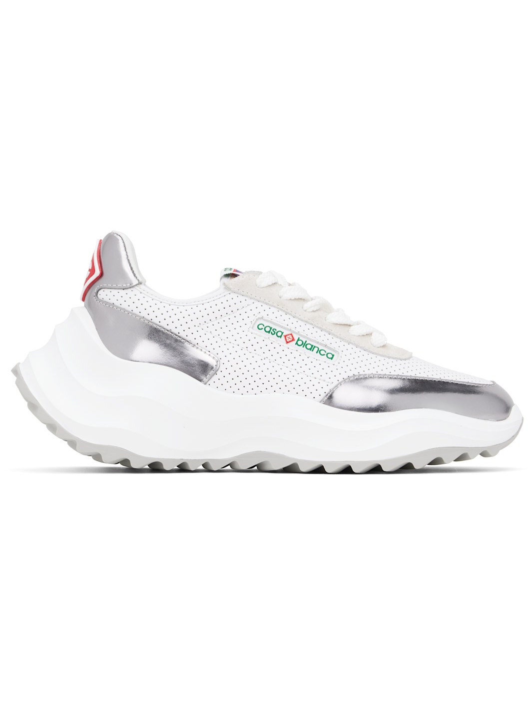 White & Silver Atlantis Sneakers - 1