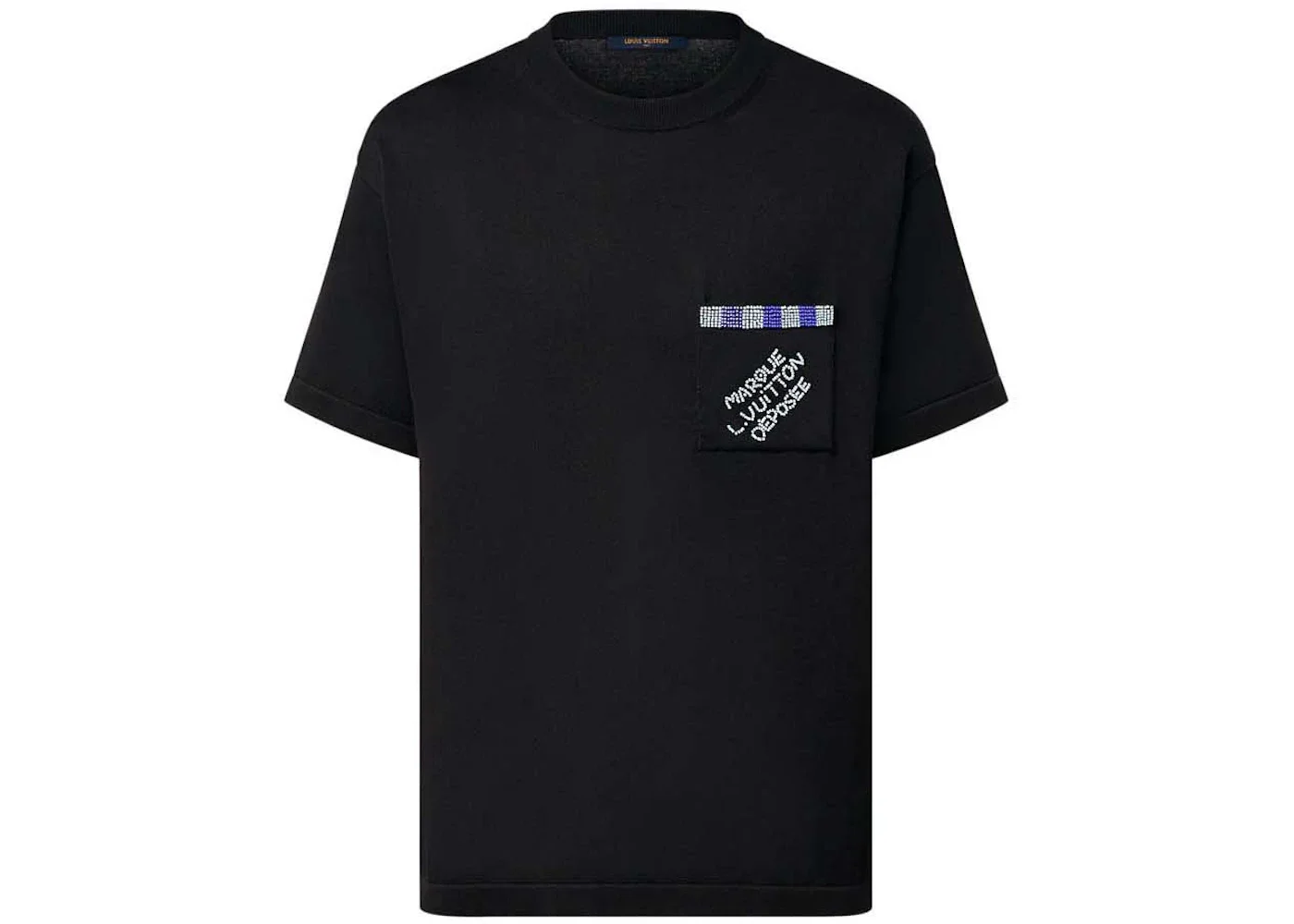 Louis Vuitton Embellished Short-Sleeved Cotton Crewneck Black - 1