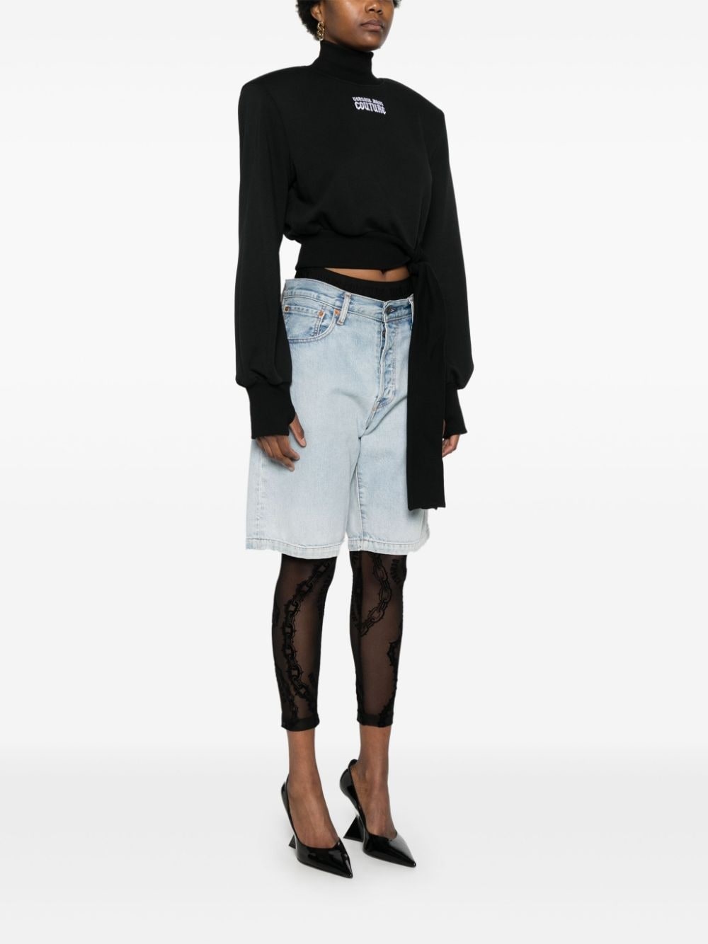 embroidered-logo cotton sweatshirt - 3