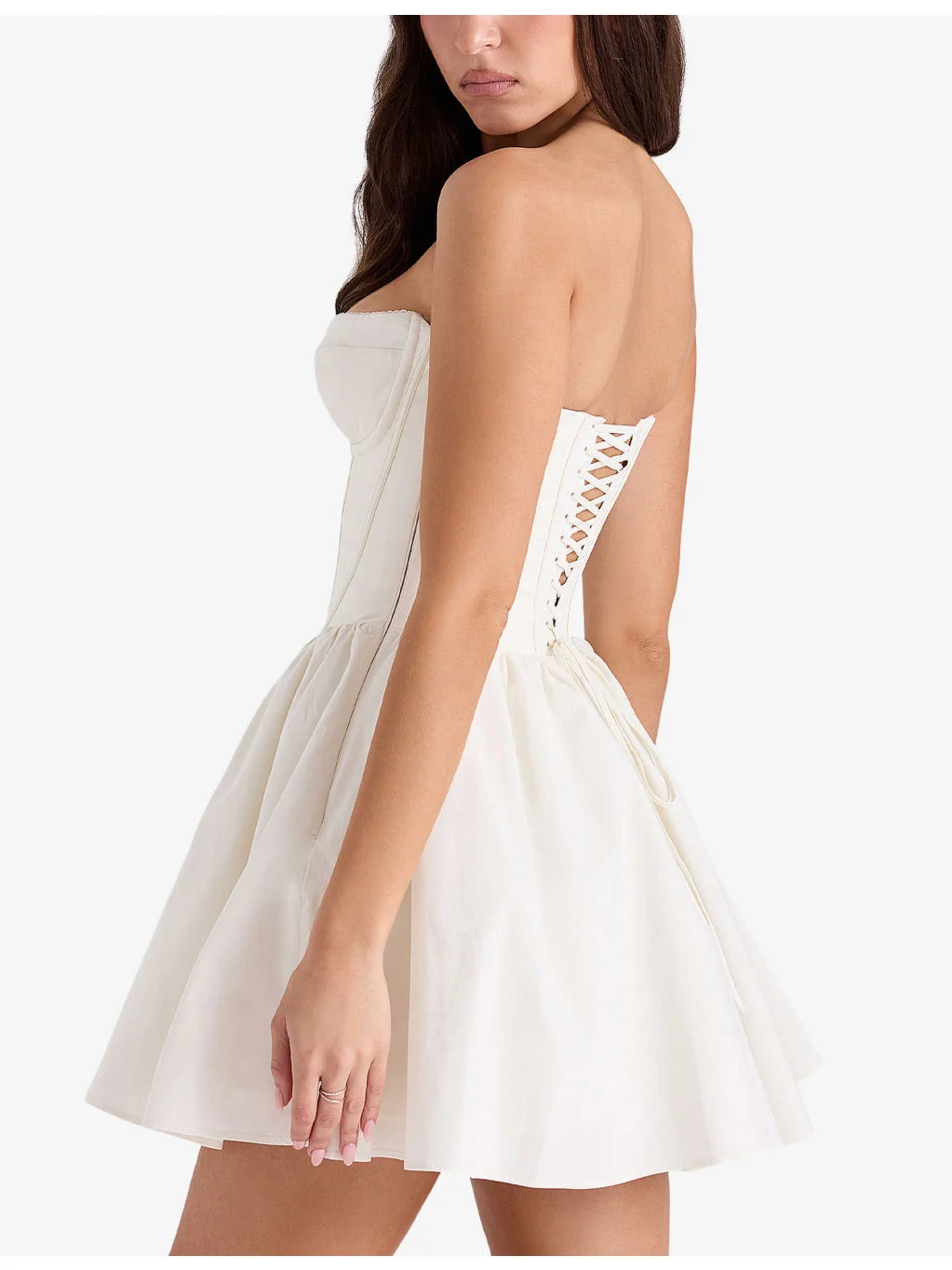 kristiana ivory cotton strapless corset mini dress House of CB Corseted - EMMANUELA gender:Mens & Unisex