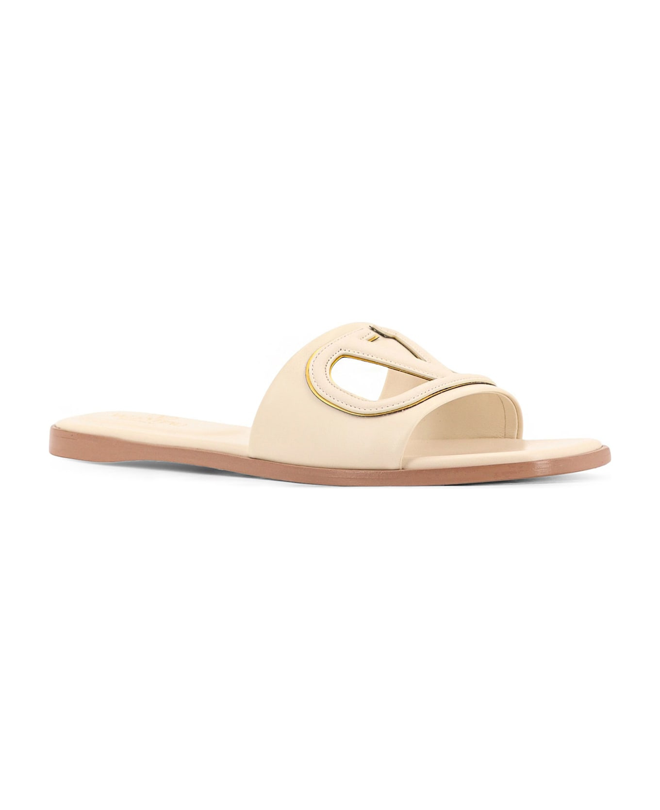 Vlogo Cut-out Leather Slides - 2