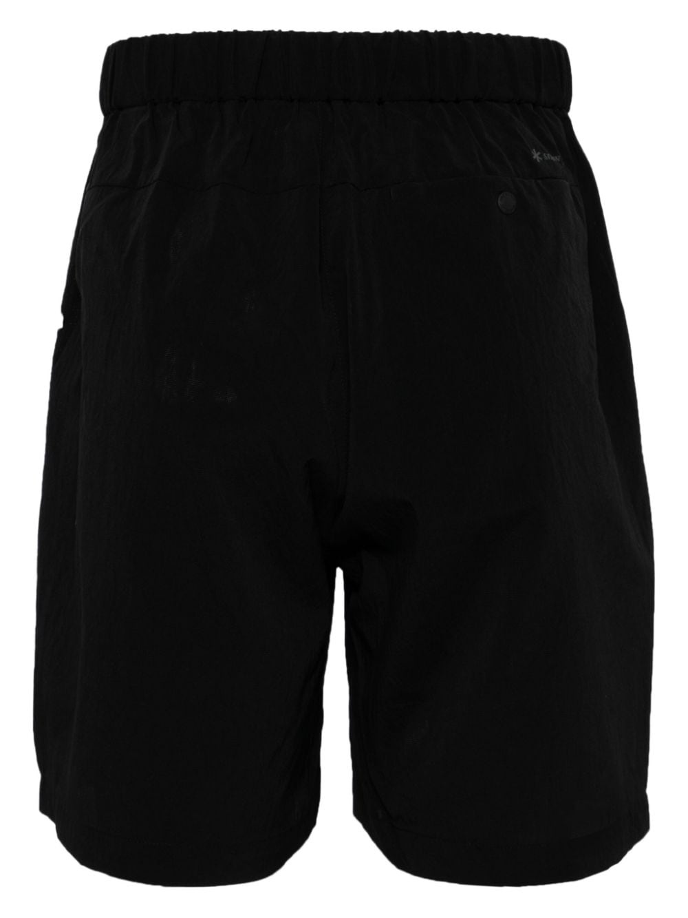 logo-print velvet shorts - 2