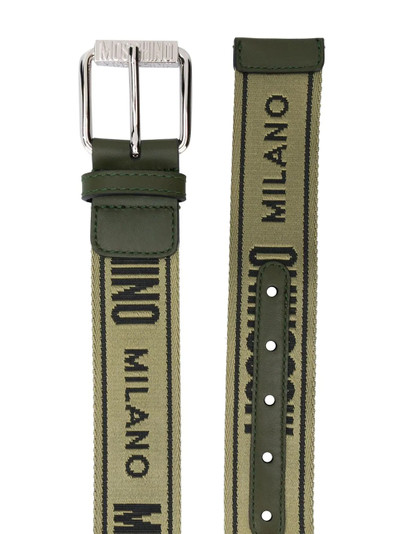 Moschino logo pattern belt outlook