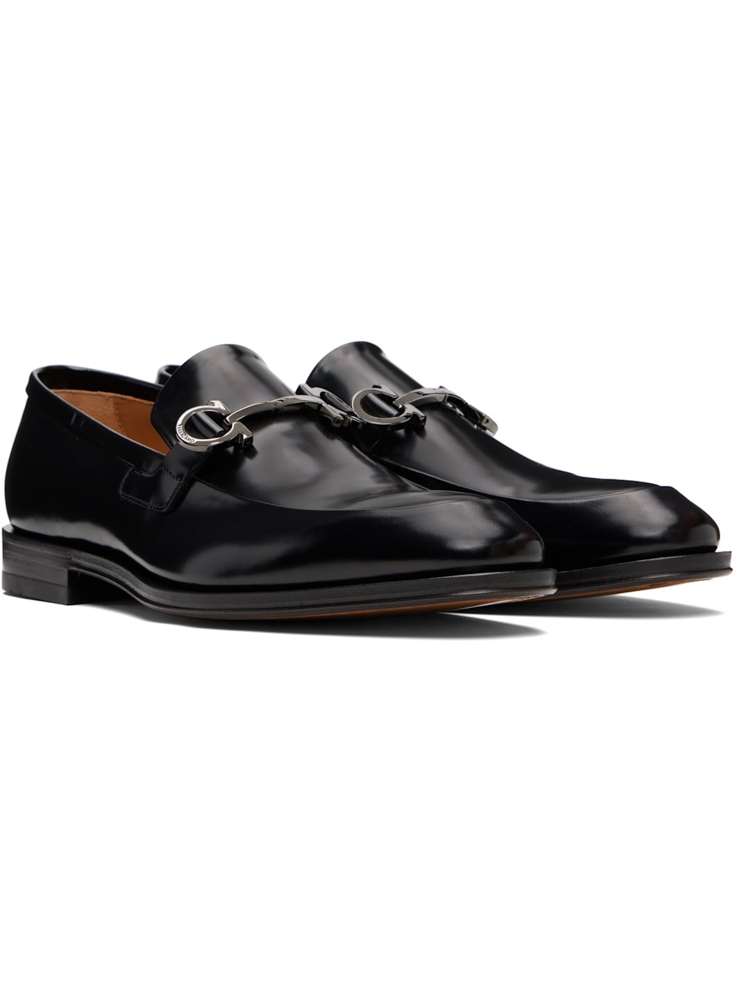 Black Gancini Ornament Loafers - 4