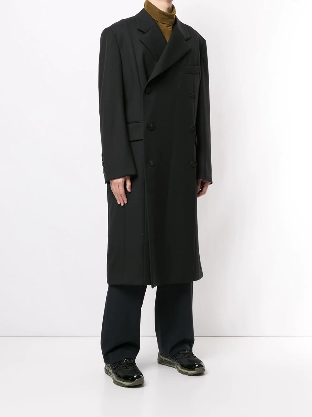 double-breasted tailored coat - 3