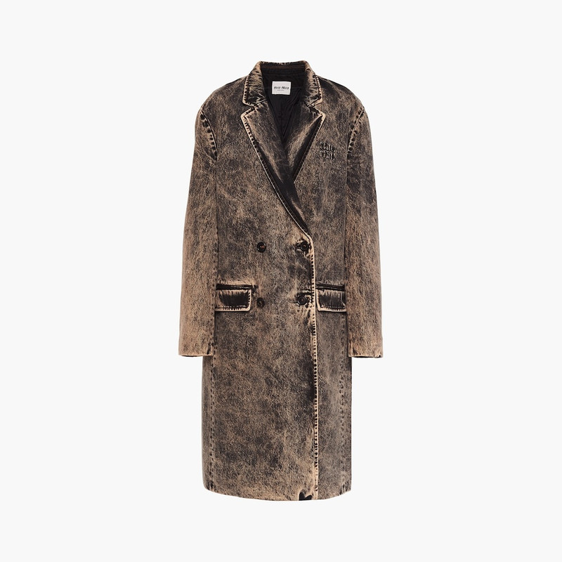 Marbleized denim coat - 1