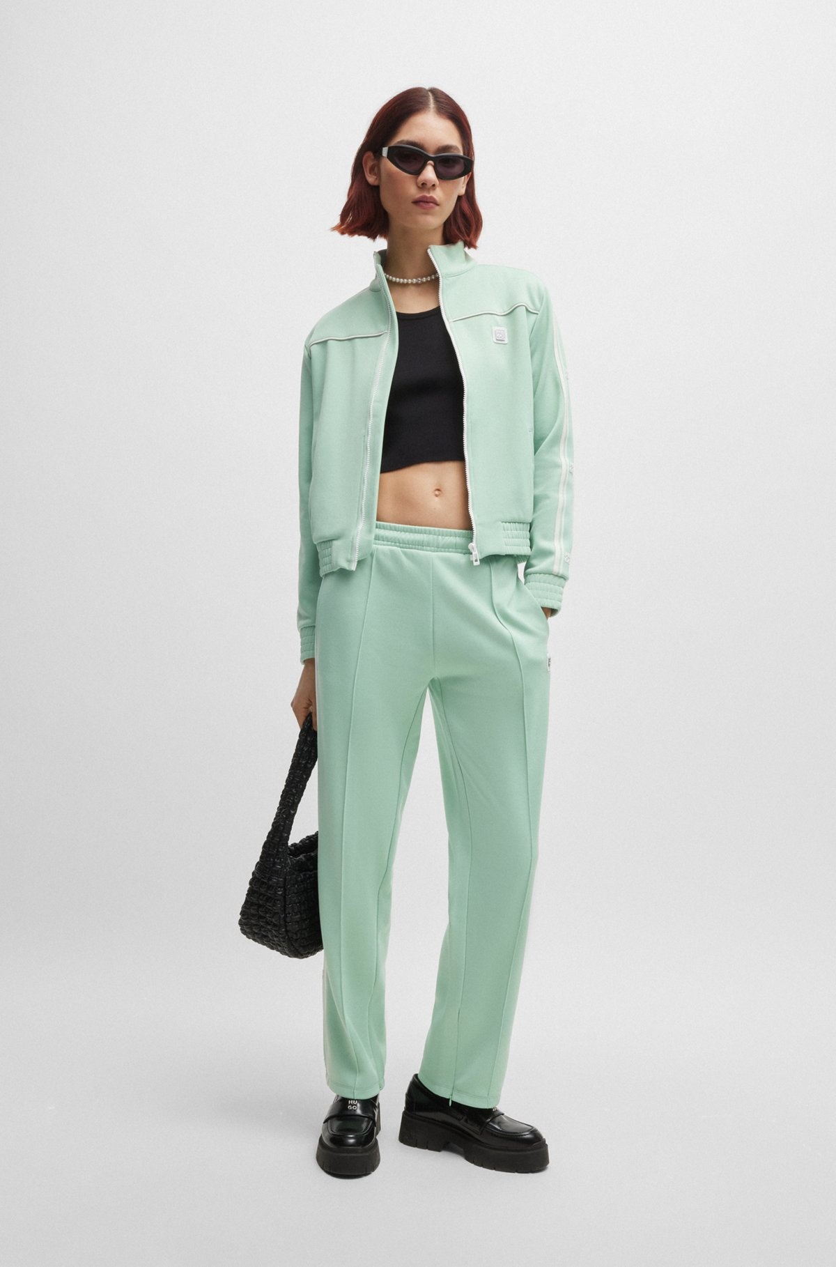 STRAIGHT-FIT TRACKSUIT BOTTOMS WITH STACKED LOGO - 3