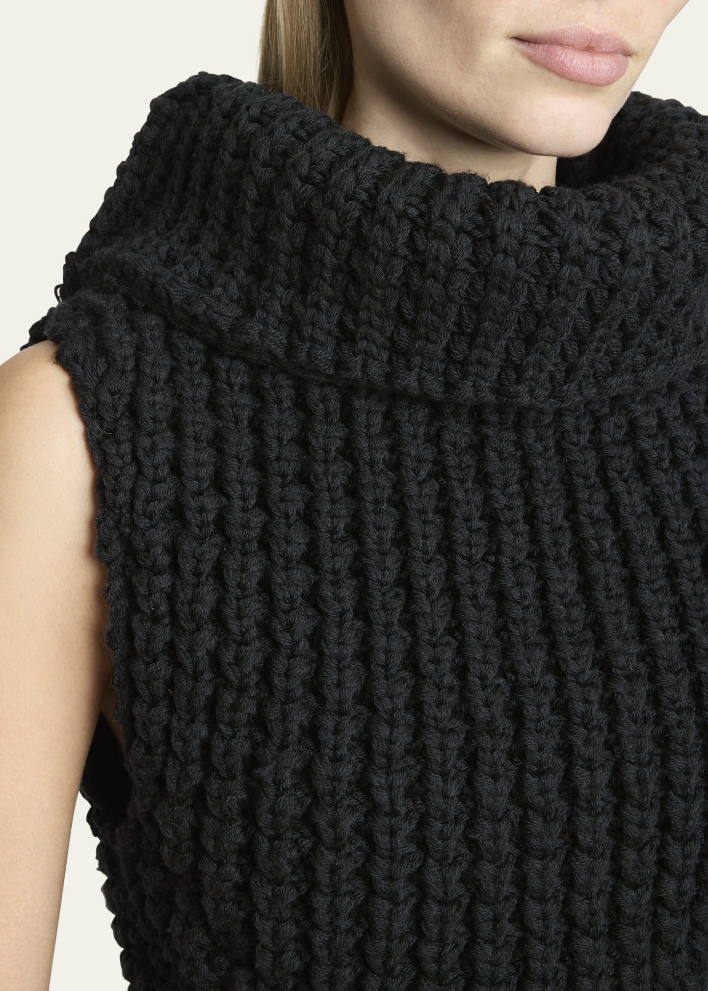 Structured Turtleneck Cable Wool Top - 5