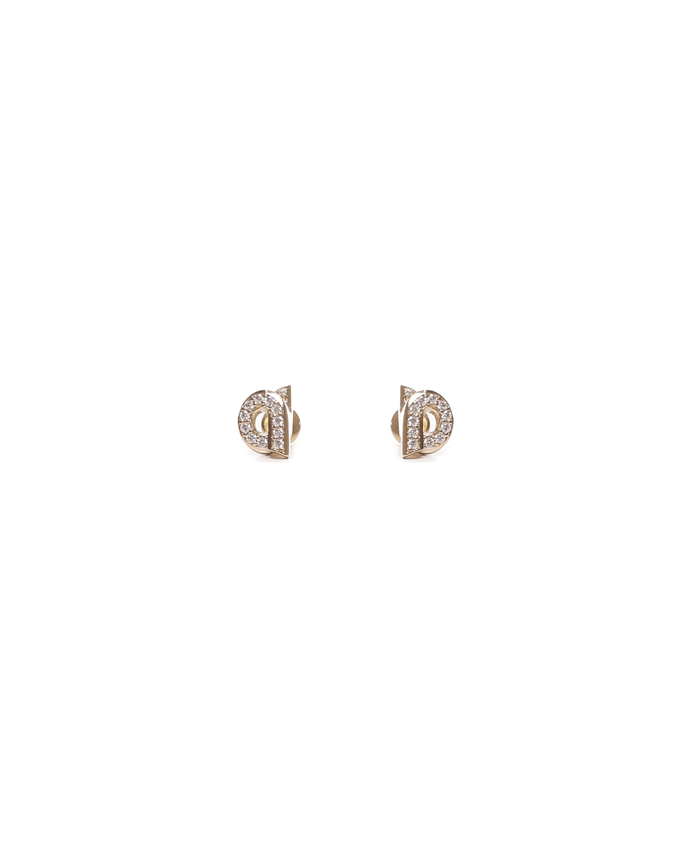 Gancini Earrings With Rhinestones - 1