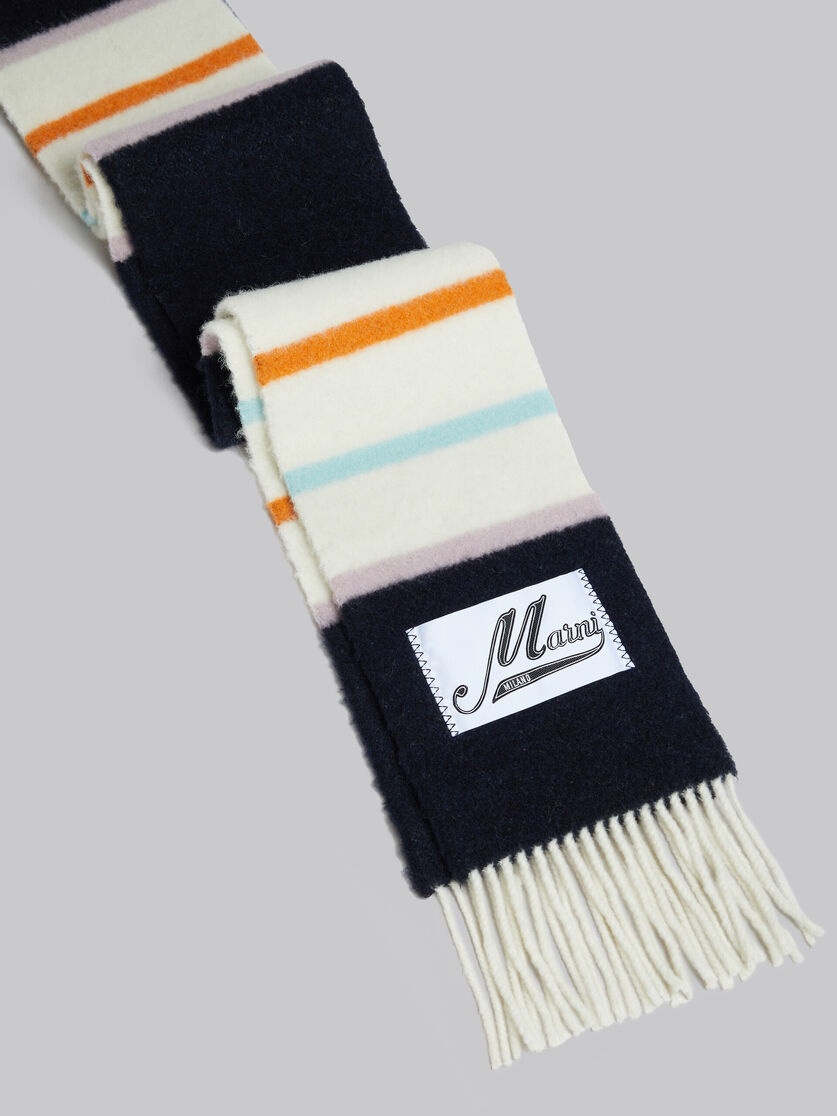 BLUE STRIPED ALPACA AND WOOL SCARF - 3