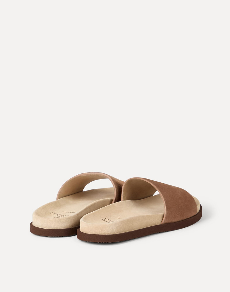 Brunello Cucinelli Suede slides outlook
