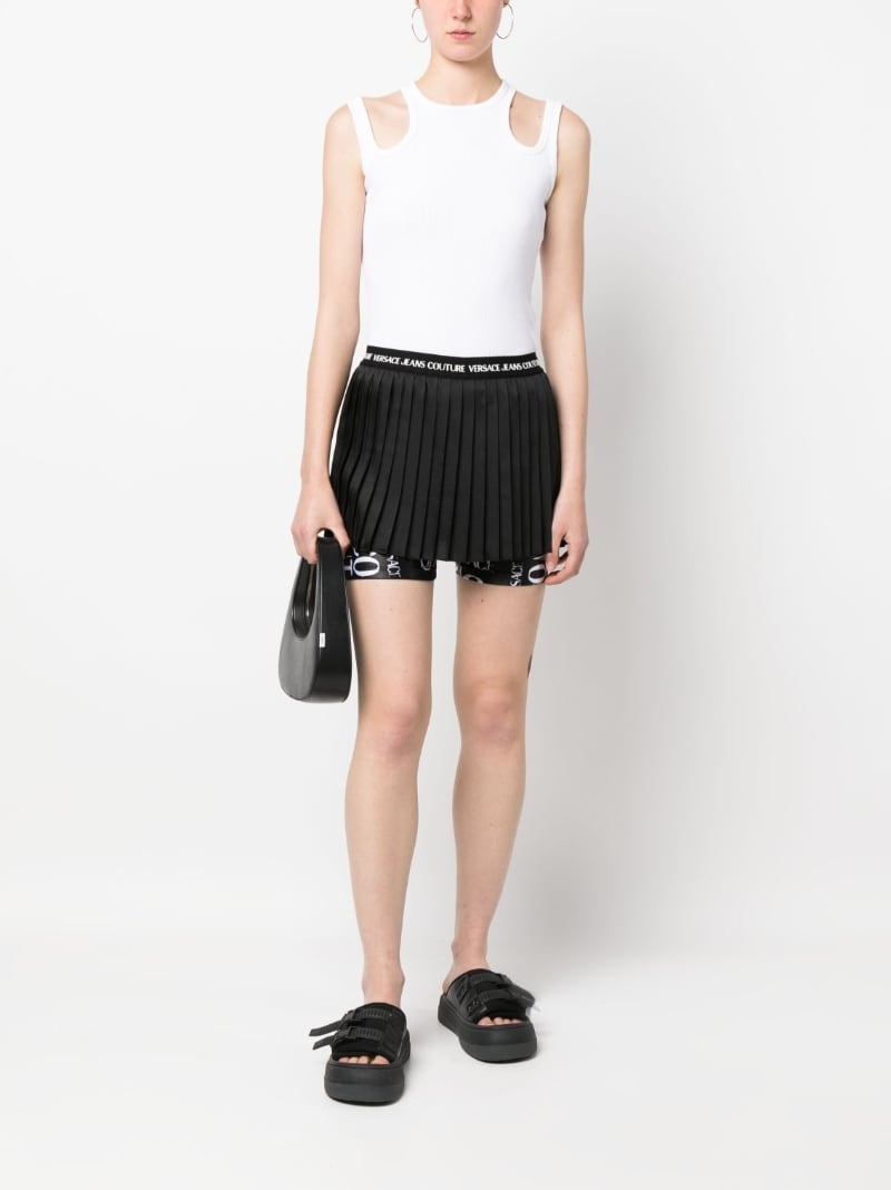 logo waistband pleated skorts - 2