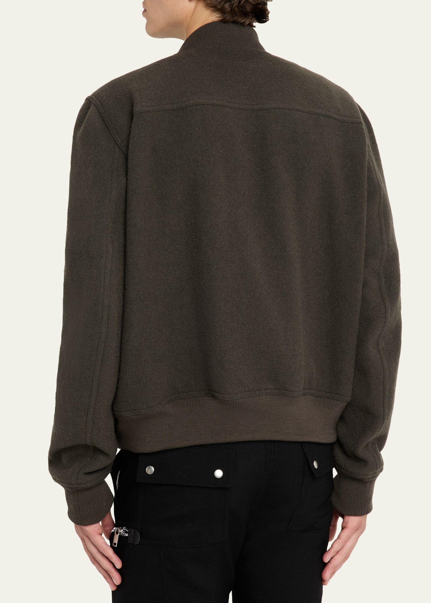 Men's Wool Knit Full-Zip Bomber Jacket - 3