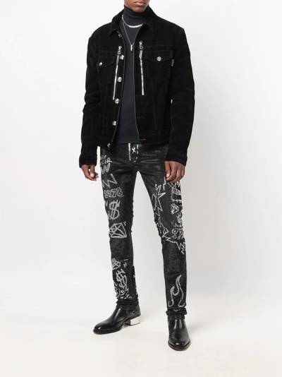 PHILIPP PLEIN Super Straight Cut stone-embellished jeans outlook