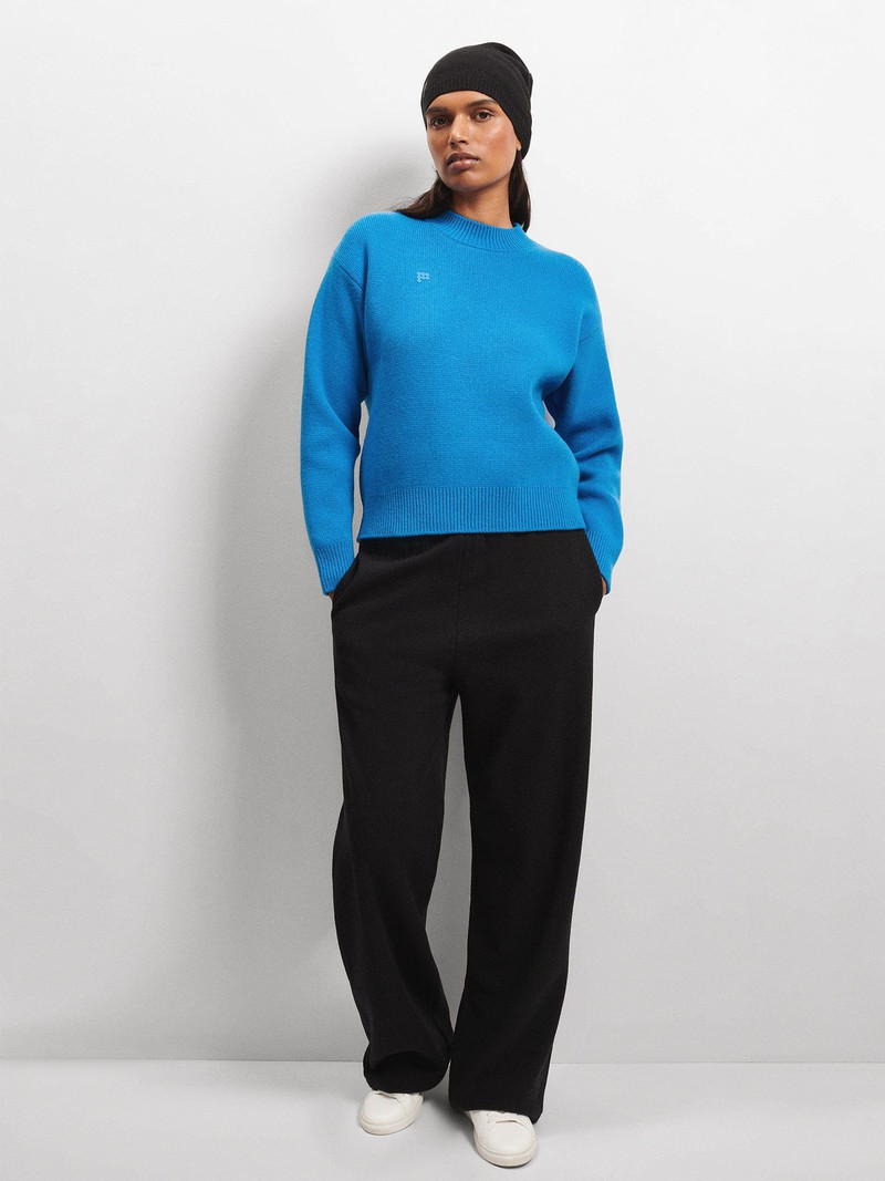 Women's Recycled Cashmere Sweater - Cerulean Blue 5