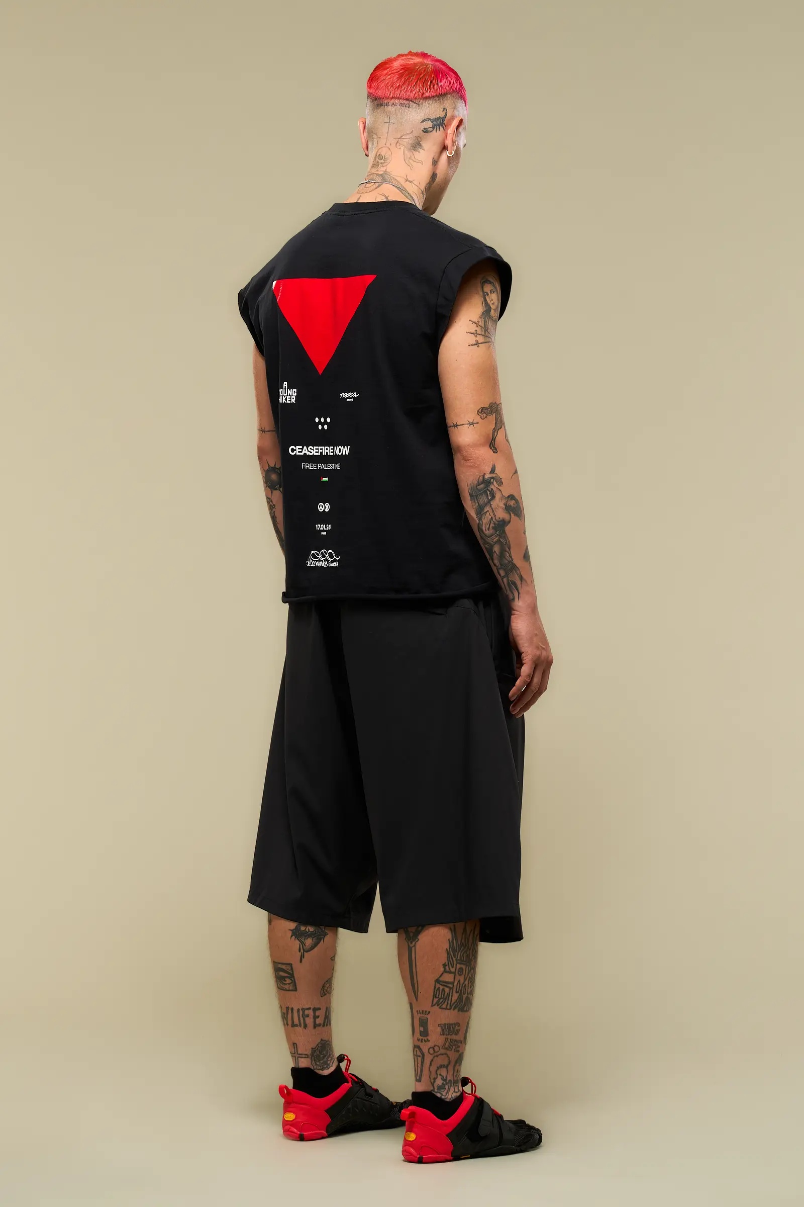 SP62-M Nylon Stretch Web Belt Short Pant Black - 6