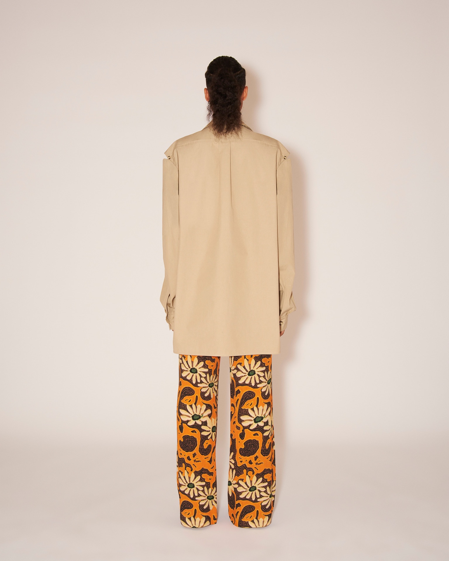 YARELI - Crepe-viscose floral pants - Orange - 4