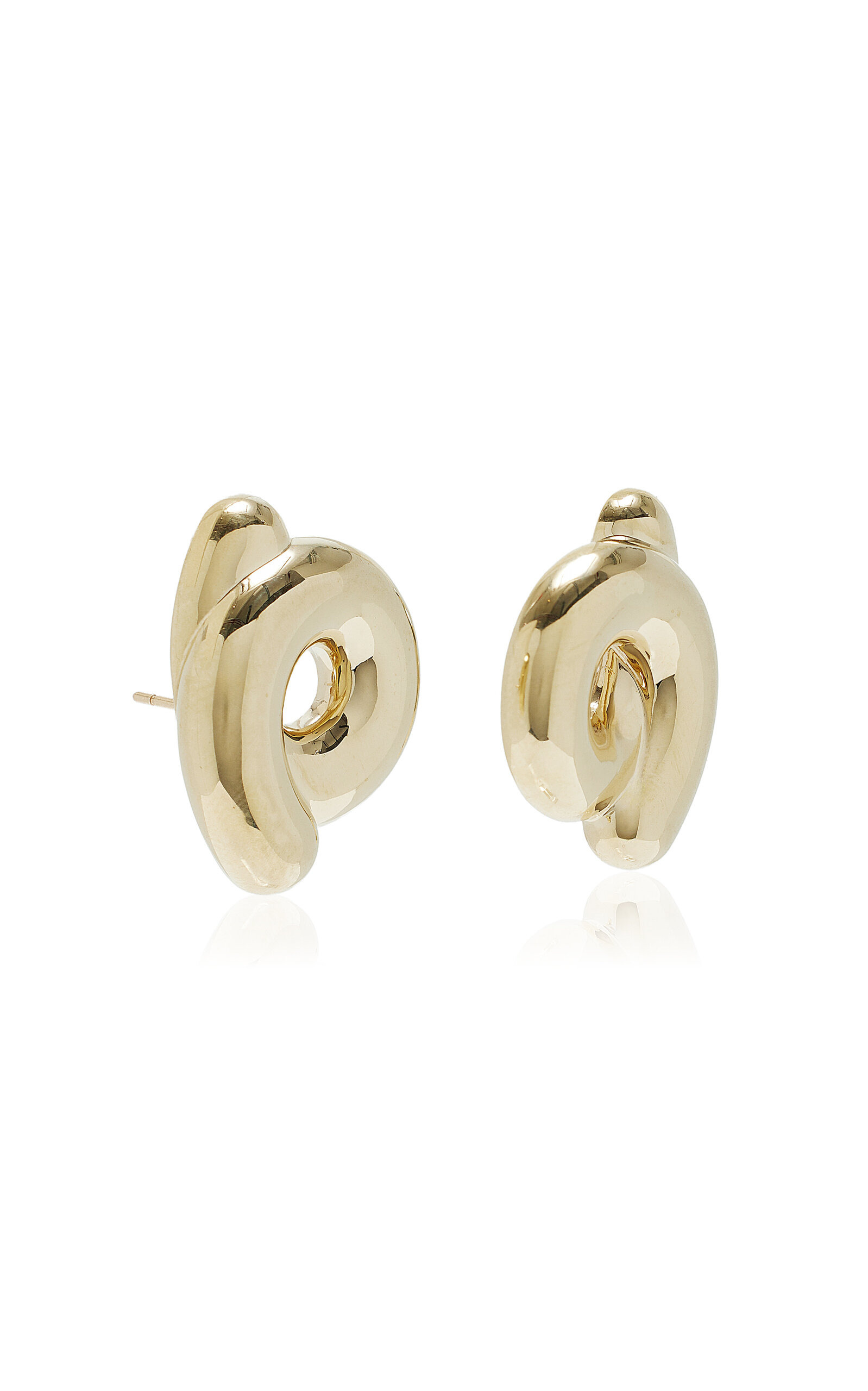 Large Tarallo 9K Yellow Gold Earrings gold - 3