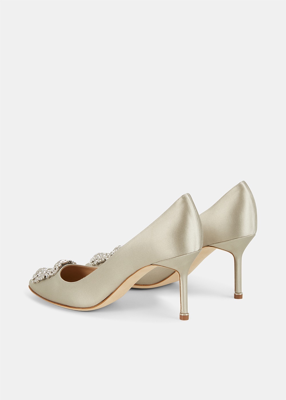 Hangisi 70 Satin Light Grey Pumps - 3