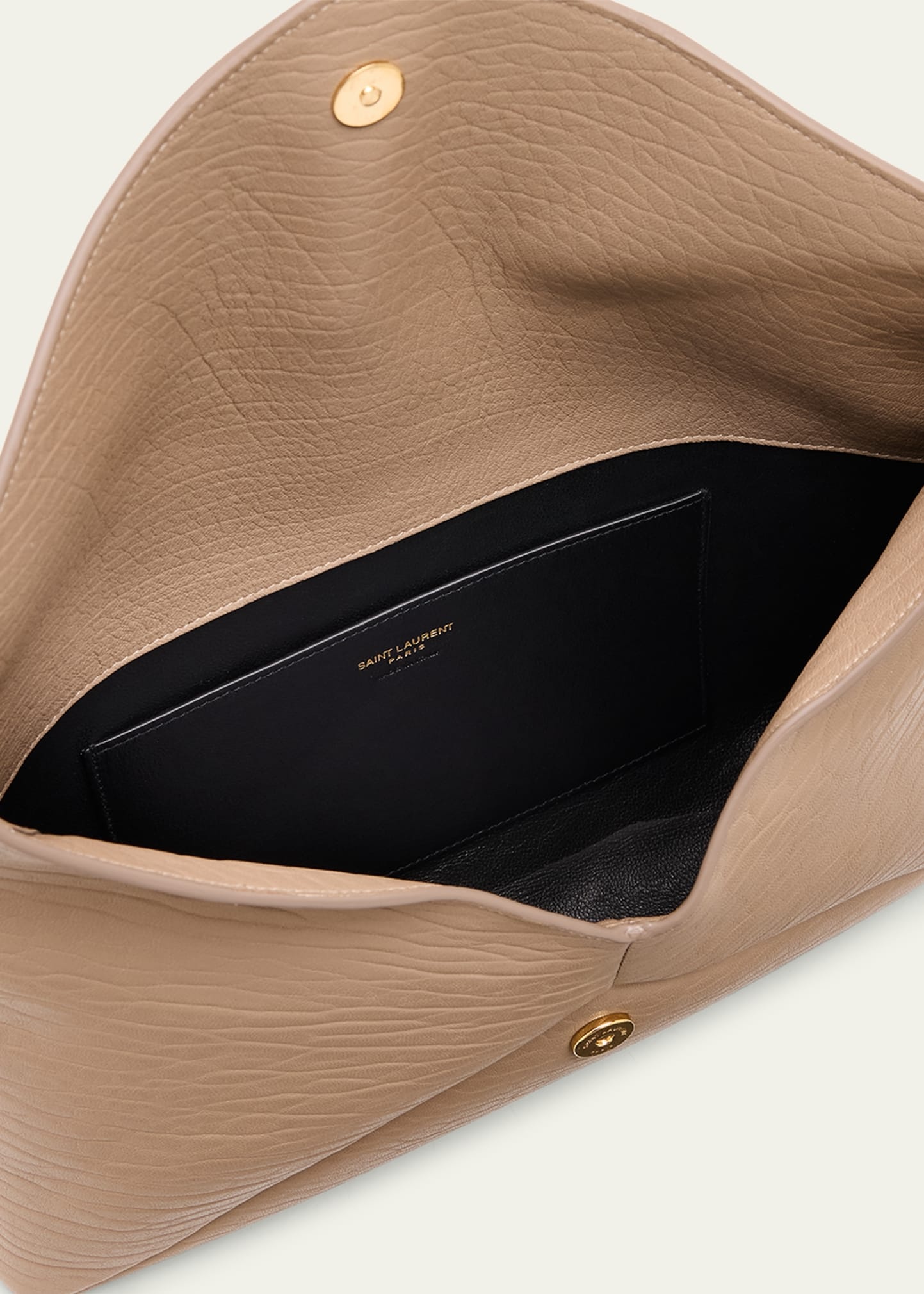 Large YSL Envelope Pouch Clutch Bag in Leather - 4