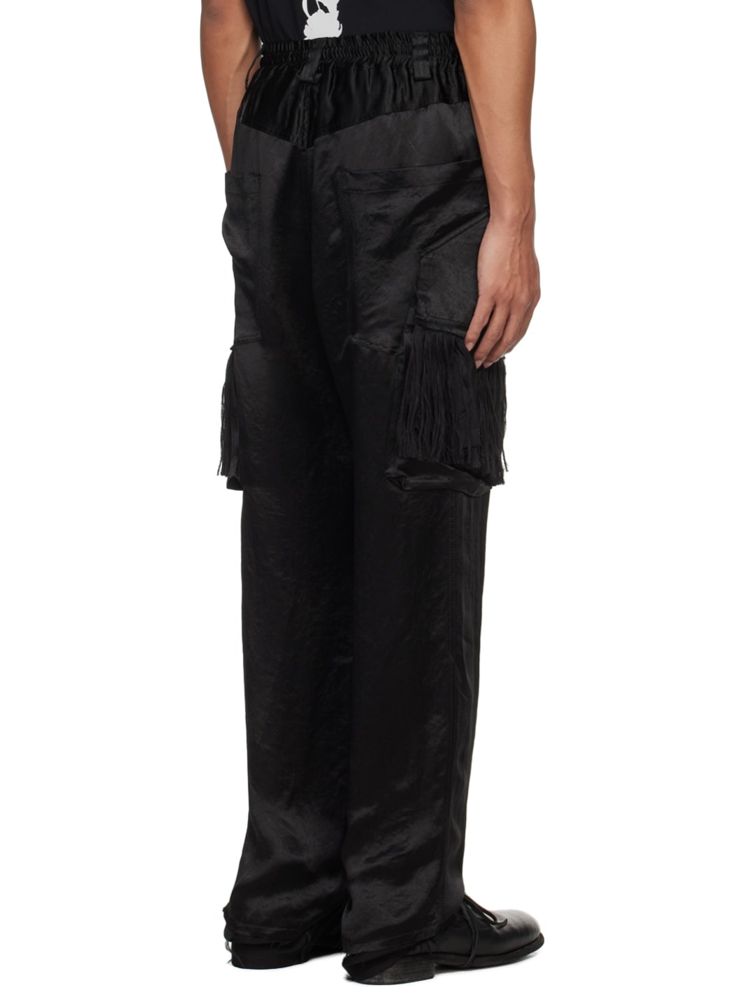 Black Lined Cargo Pants - 3