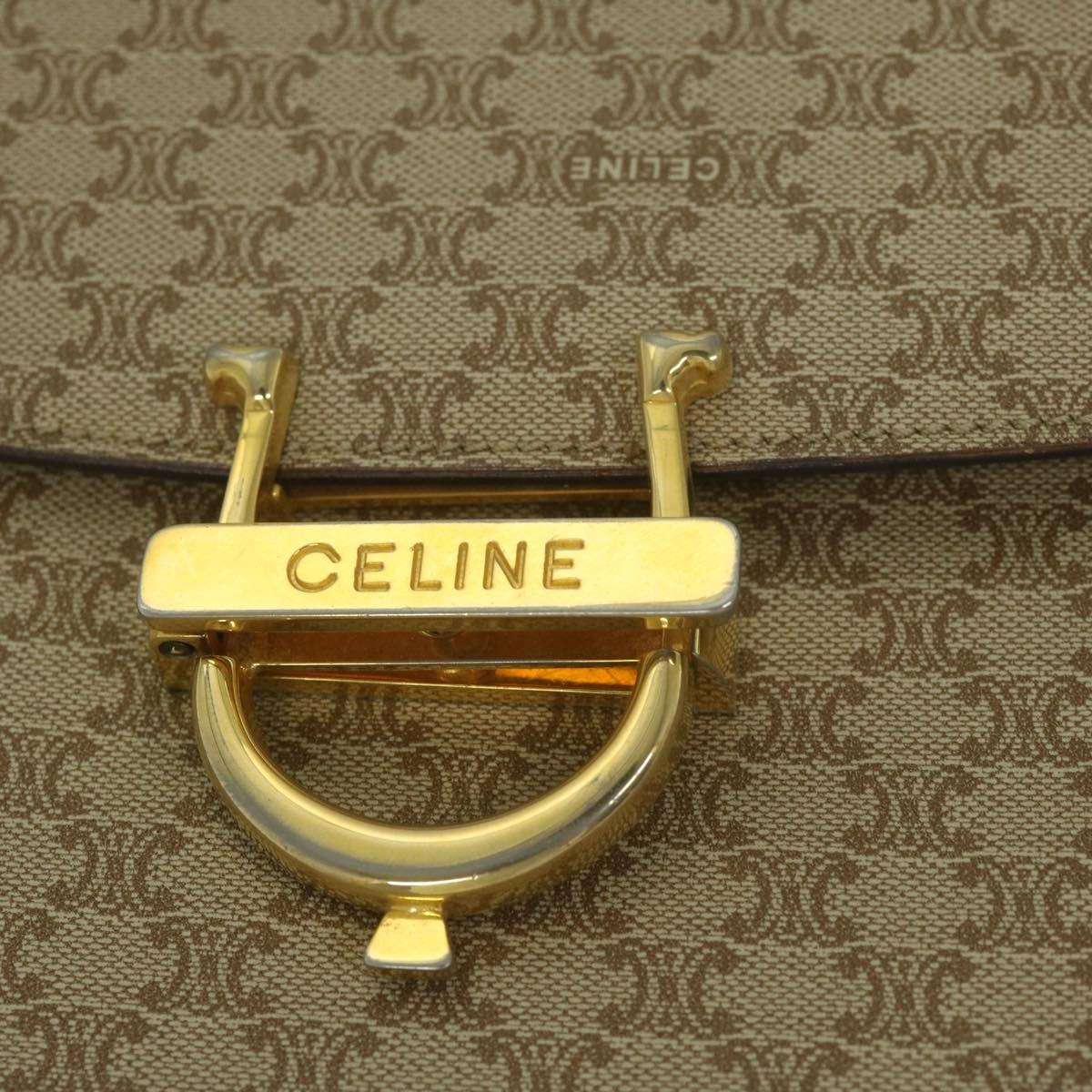 CELINE Macadam Canvas Hand Bag Beige - 15