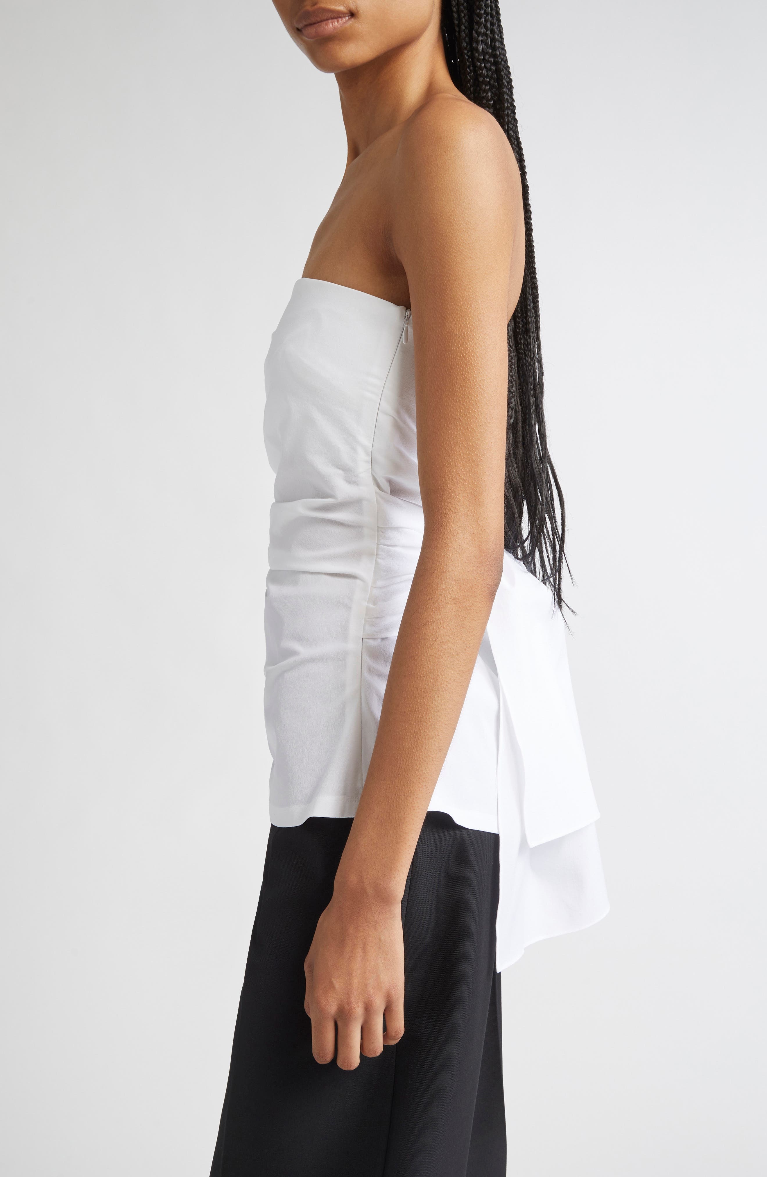 Proenza Schouler Lena Strapless Tie Back Top in Off White at Nordstrom - 3