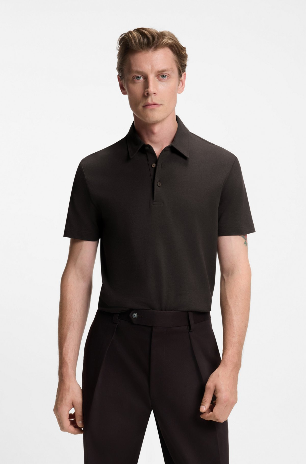BECKHAM X BOSS POLO SHIRT IN COTTON AND SILK - 2
