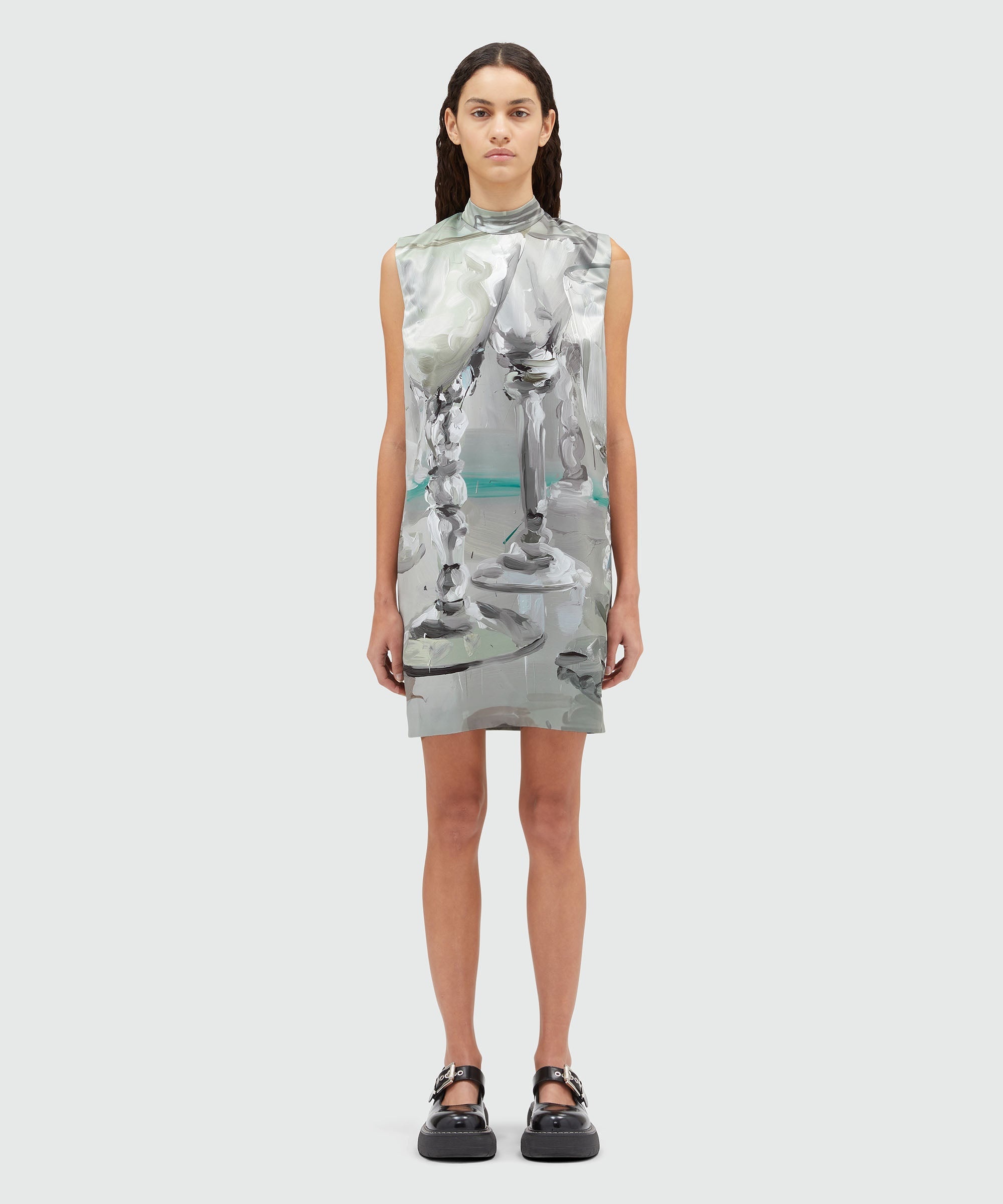 Short dress with "Glasses" print - 2
