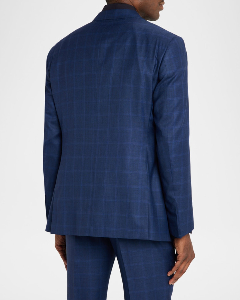 Men's Wool and Silk Windowpane Sport Coat 5