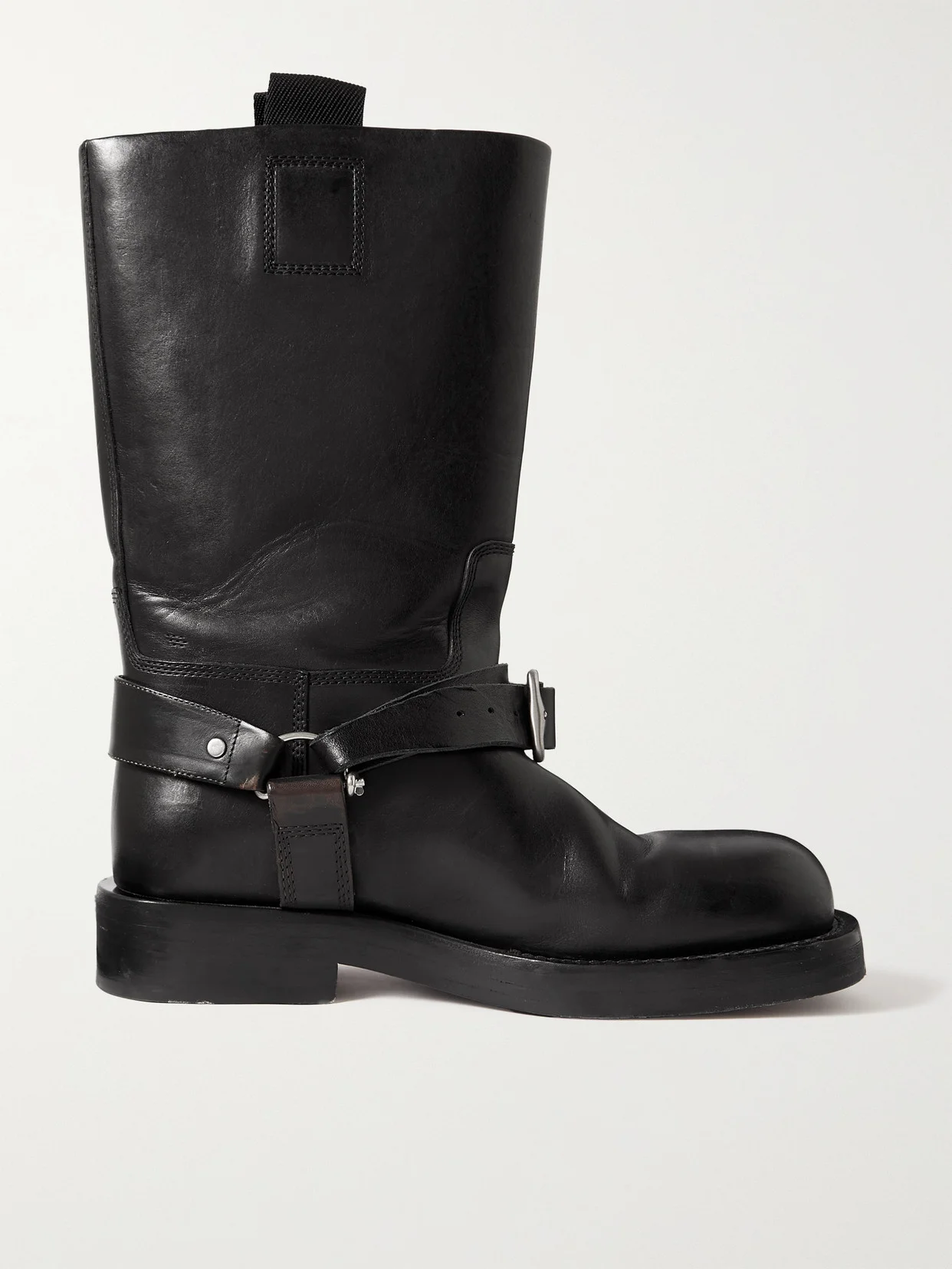 Buckled Leather Ankle Boots - 1