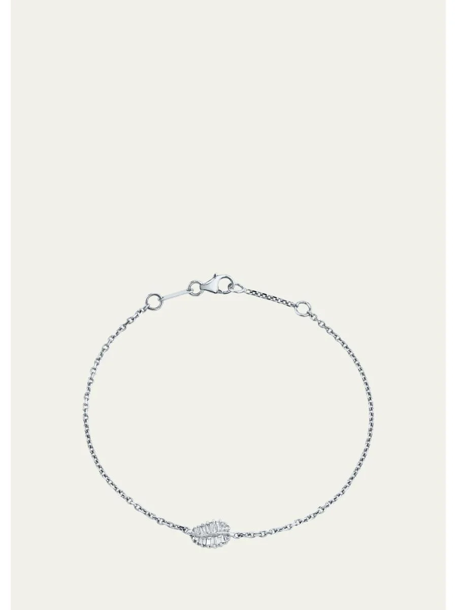 18k White Gold Small Palm Leaf Bracelet - 1
