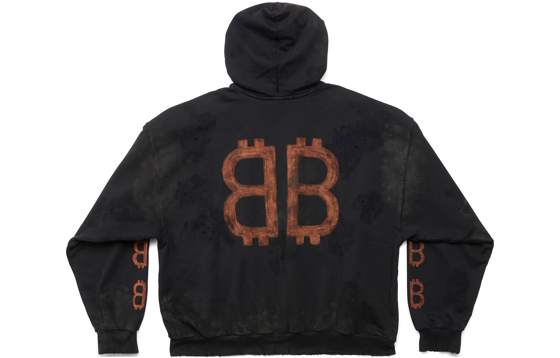 Balenciaga Crypto Hoodie Medium Fit 'Black Faded' 742603TOVN71055 - 2