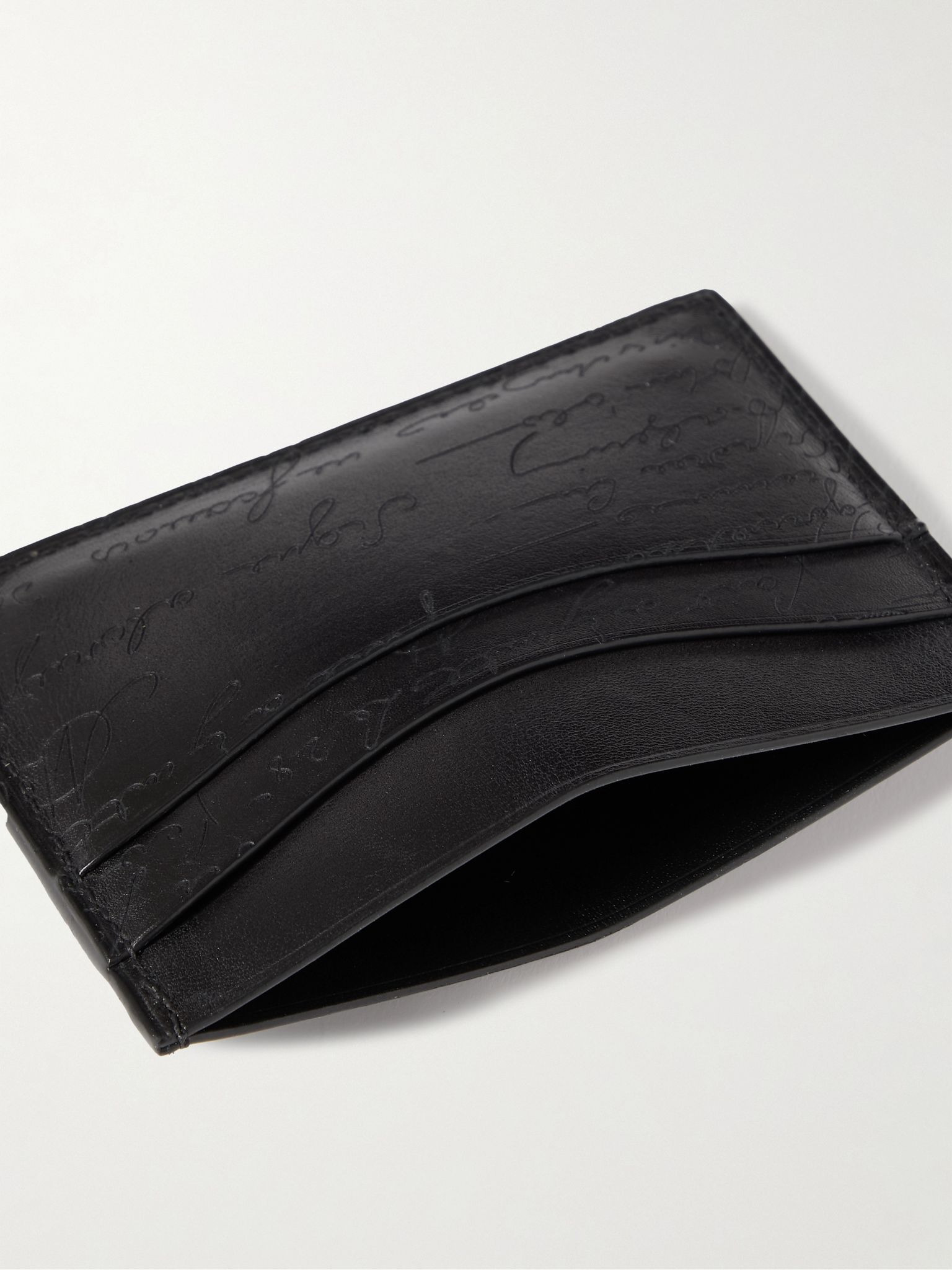 Bambou Scritto Venezia Leather Cardholder Black - 4