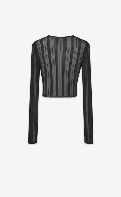SAINT LAURENT cropped top in striped knit outlook