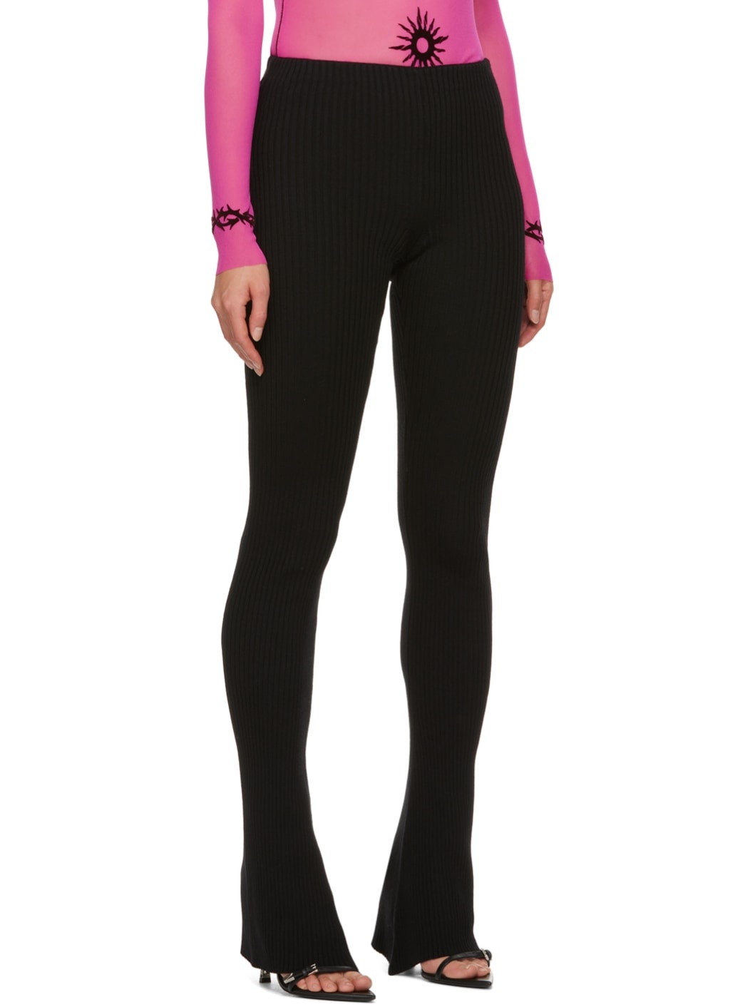 Black Button Lounge Pants - 2