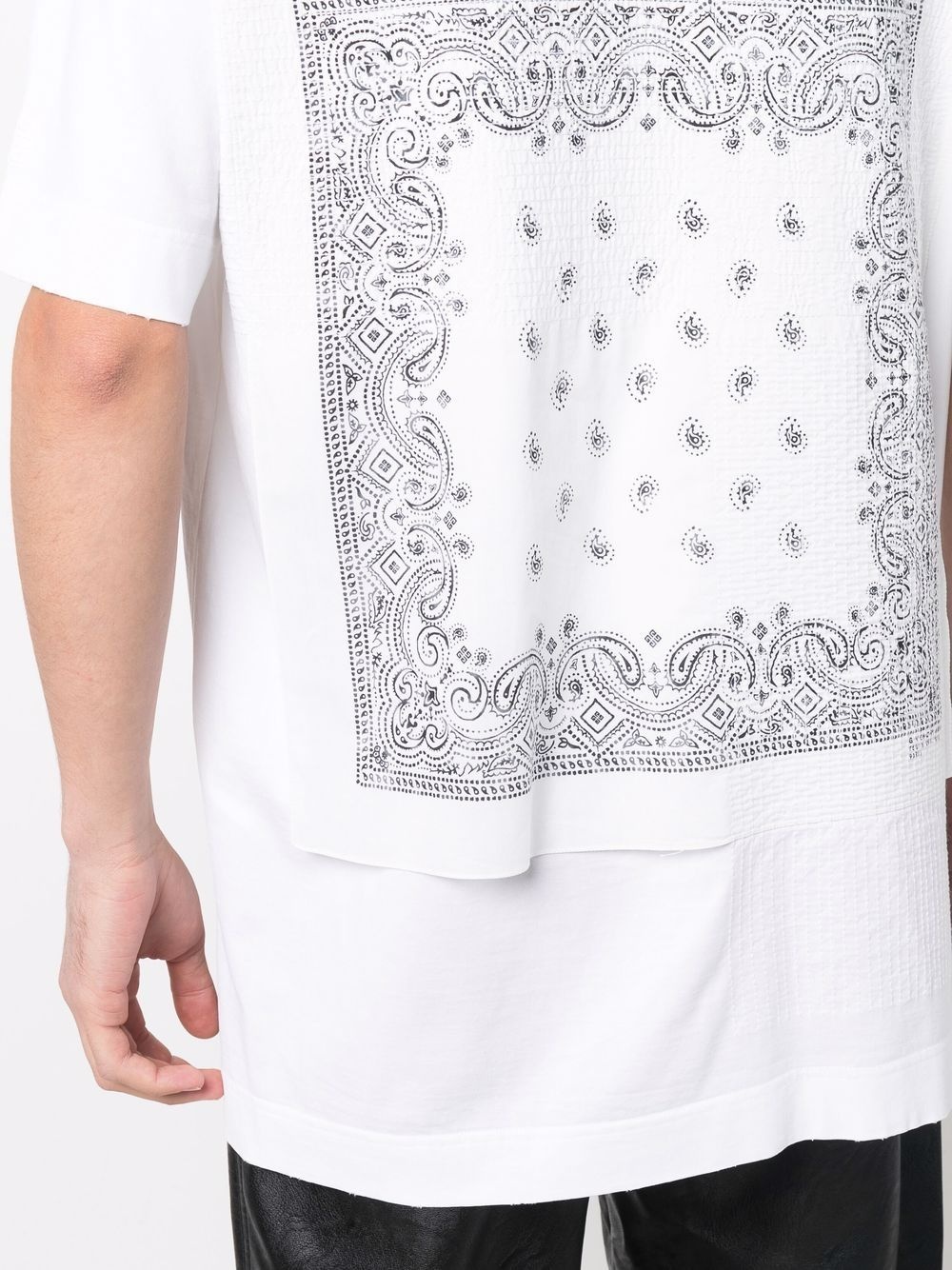 paisley-print layered cotton T-shirt - 5