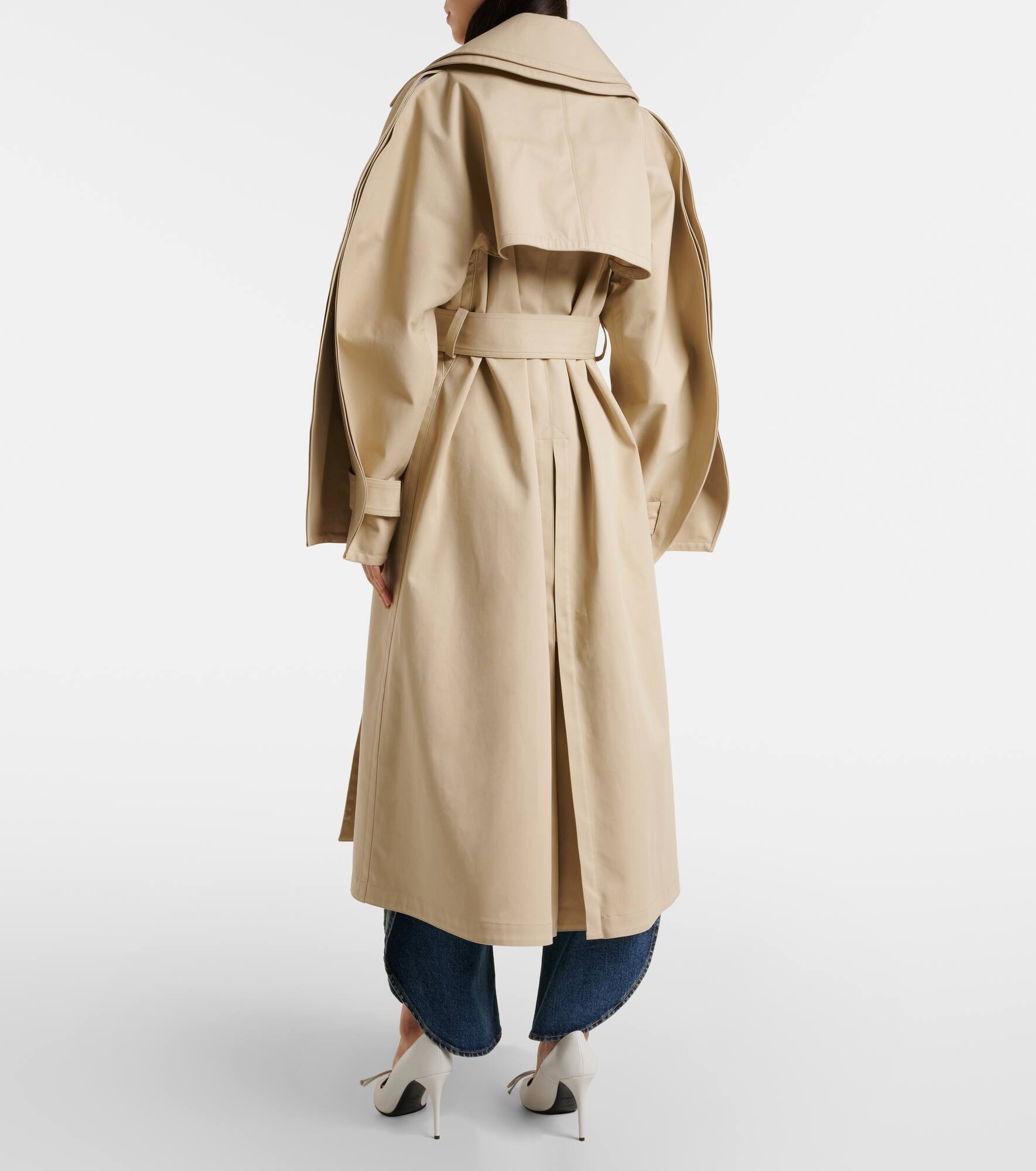 Cotton gabardine trench coat - 3