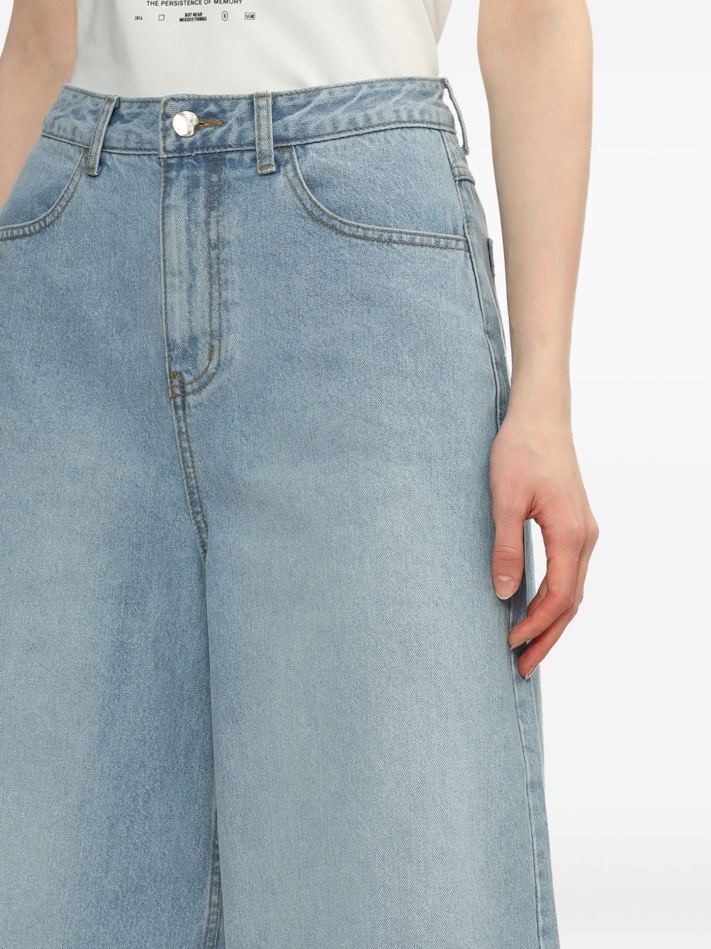 Sig high-waisted denim shorts - 5